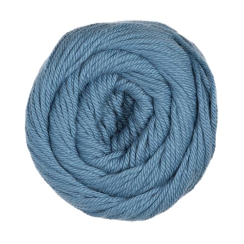 Image of Knit Picks Dishie Blue Worsted Weight 100% Cotton Yarn for Crocheting | 100g of solid colored yarn in Blue Steel color for dishcloths, machine washable.