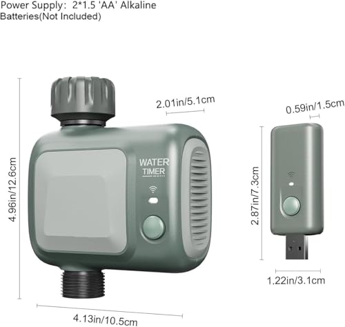 Image of Pinolex Bluetooth + WiFi Automatic Irrigation Water Timer with Bluetooth Gateway for Remote Control from Anywhere, Drip Irrigation, Digital Child Lock Feature, Programmable