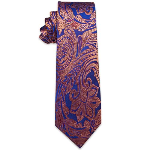 Image of YourTies Paisley Men's Necktie Woven Silk Floral Ties for Men Designer Formal Business Party Wedding