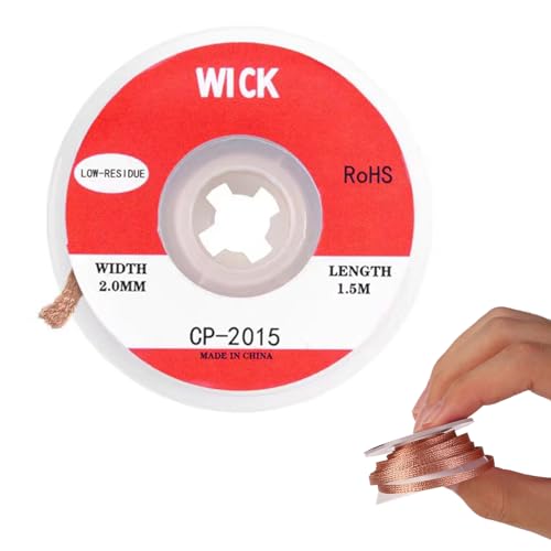 Solder Wick Braid with No-Clean Flux High-Purity Copper Desoldering Wick for PCB Repair Electronics DIY and Component Removal