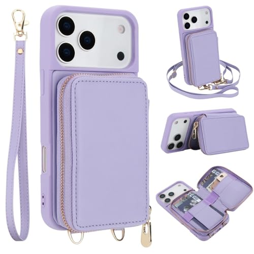Étui en cuir pour iPhone 14 Plus finition violet clair haute résistance