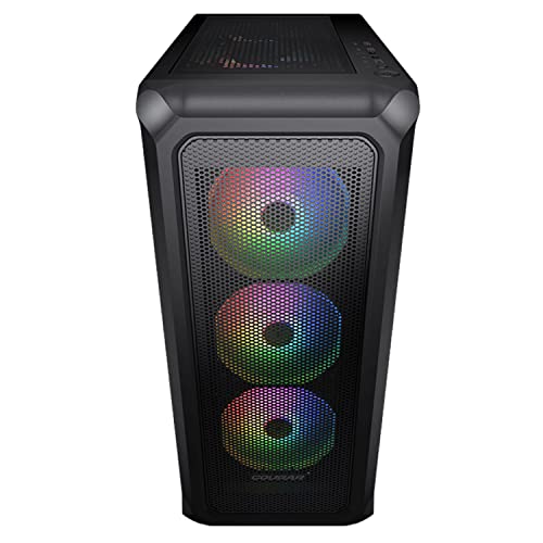 Gabinete Gamer Cougar Archon 2 Mesh RGB, Mid Tower, Vidro Temperado, ATX, Black, Sem Fonte, Com 3 Fa