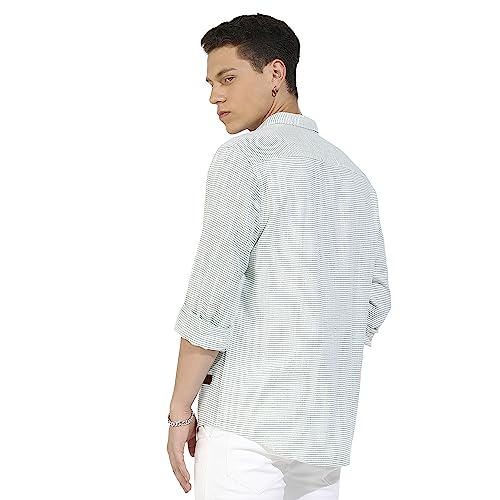 Image of CAHOOT Men's Button Up Regular Fit Shirt for Casual Wear | Regular Sleeve | Spread Collar | Button Closure | Shirts Crafted with Comfort Fit for Everyday Wear