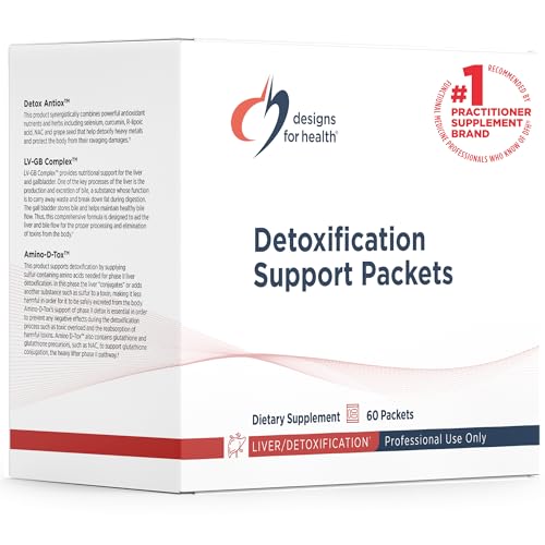Designs for Health Detoxification Support Packets - 3-Part Easy Full Body Detox, Liver Cleanse Support Kit - Detoxify with Nutrients, Calcium D-Glucarate, Milk Thistle + More (60 Packets)
