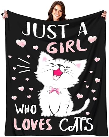 Cat Blanket Gifts for Women Cat Gifts for Cat Lovers Soft Flannel...