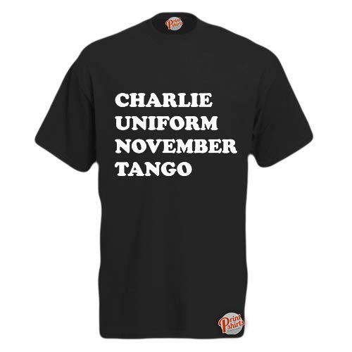 Brook Hi Vis Uk Men's Black C*Nt - Charlie Uniform November Tango! Funny T-Shirt Large