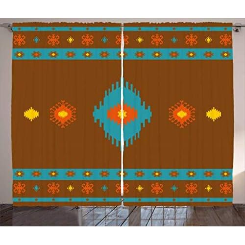 Aqua And Orange Curtain Panels Amazon Com