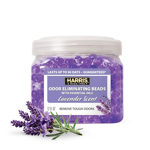 Harris Odor Eliminating Gel Beads with Essential Oils - Lavender Scent - 12 Ounces