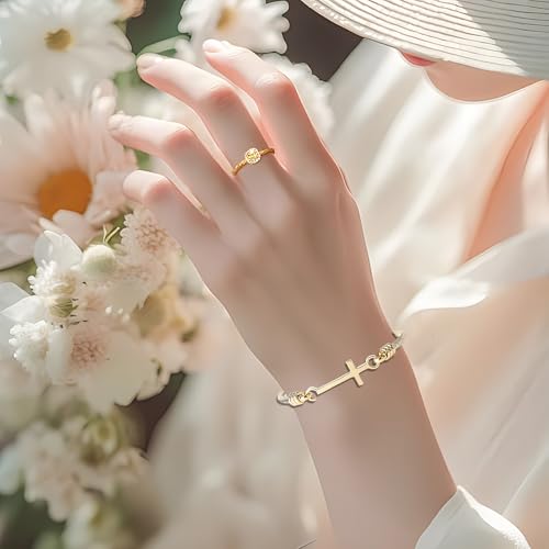 DS Religious Gift for Her Christian Cross Bracelet Bible Verse God is Within Her She Will Not Fall Inspirational Bracelets For Women Stainless Steel Jewelry Gift To Daughter Best Friend4