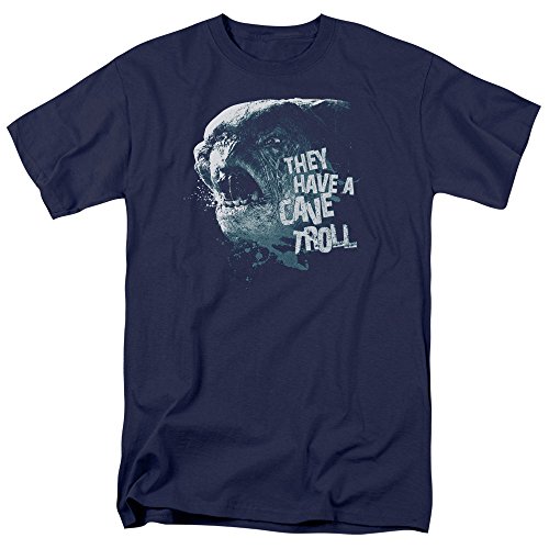 Trevco Men's Lord of The Rings Short Sleeve T-Shirt, Troll Navy, Large