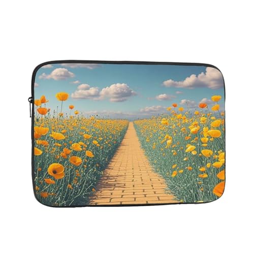 Laptop Sleeve 13 inch Sleeve for Women Men Poppies Field Yellow Brick Road Notebook Shockproof Laptop Case Carrying Case