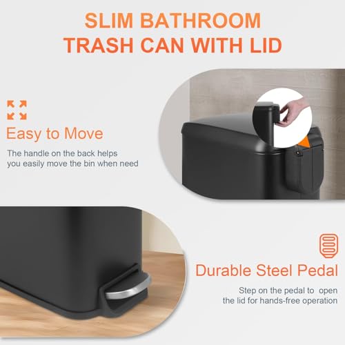 Caneca de Basura Acero Inoxidable 5L con Pedal 2 Pzs miniatura 4