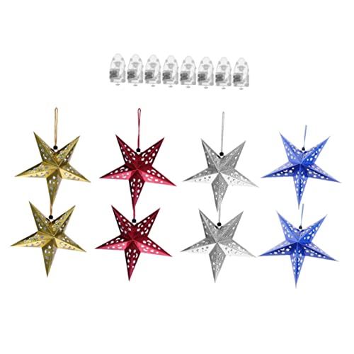 Cabilock 8 Unidades Fita De Papel De Luz De Estrela Sombra De Luz De Estrela De Origami Lanterna De