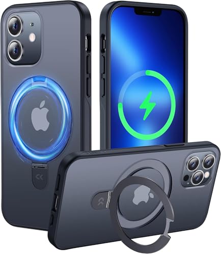 Image of iPhone 12 /12 pro Magsafe Stand Case | Matte Design & 360 Protection | Military-Grade Apple iPhone 12 /12 pro Cover | Ultra Premium - Black