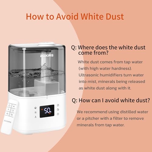 BOXING 4.5L Warm and Cool Mist Ultrasonic Humidifier for Bedroom Large Room, Top Fill Essential Oil Diffuser with Remote, Auto Shut-Off Quiet Sleep Mode, Humidistat, Timer, BPA-Free, 45H Runtime by Boxing - Image 7