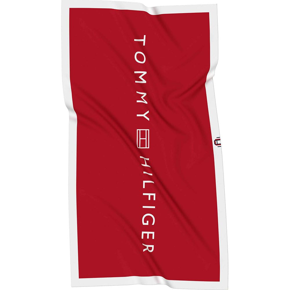 TOMMY HILFIGER RĘCZNIK unisex UU0UU00108, czerwony, jeden rozmiar, Czerwony (średni czerwony), rozmiar uniwersalny