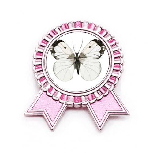 Broche ailes noires blanches et roses M métal pour customiser veste manteau et écharpe