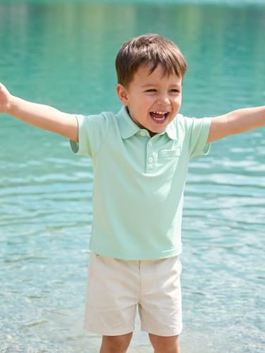 Image of Volunboy Baby Boy Summer Clothes Short Sleeve Polo Shirts Shorts Set Pique Beach Outfits