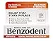 Benzodent Dental Pain Relieving Cream for Dentures and Braces, 0.25 oz tube (Pack of 3)