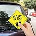 Pack 4 Pcs Baby On Board Sticker for Cars Trucks Walls Kids Girls Vehicle Safety Warning Sign Bumper Stickers Waterproof Reusable Removable Vinyl Decals Car Exterior Accessories