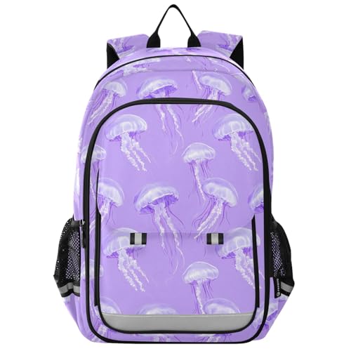 Sac à dos ordinateur portable enfants méduse violet protégeant les affaires de lycée