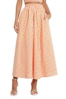 Mrugneni Cotton Check Round Elastic Skirt
