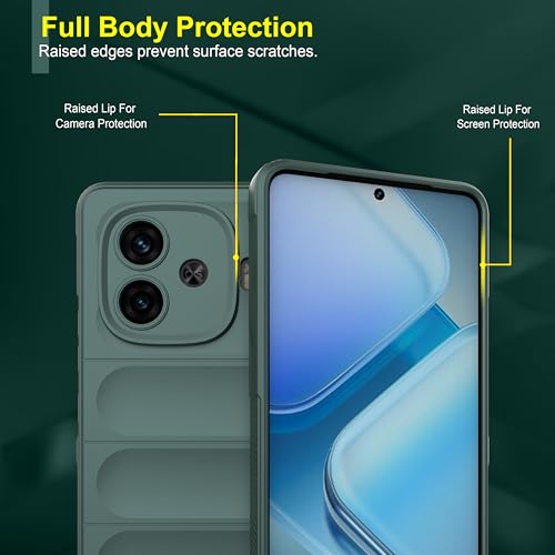 Image of amazon basics Back Case Cover for iQOO Neo 10R | Compatible for iQOO Neo 10R Back Cover | Liquid Silicon Magic Case with Camera Protection | Dark Green