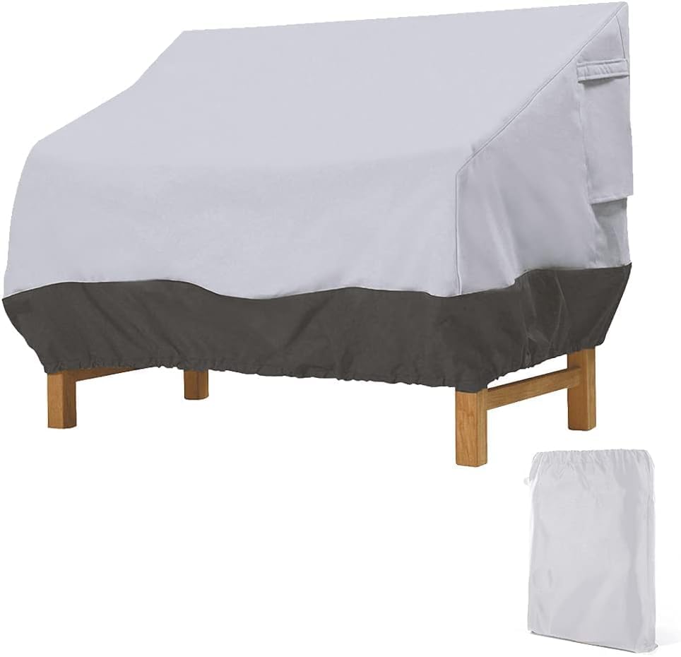 Funda Sofa Exterior Impermeable,Funda para Banco de Jardin 210D Oxford Anti Viento,Anti-UV Cubierta Sofá Terraza,147x83x79cm (Gris-negro)