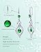 Emerald Dangle Earrings for Women Trendy, Hypoallergenic Silver Emerald Green Earrings with Cubic Zirconia, Twisted Drop Design, Women's Fashion Jewelry for Weddings, Sensitive Ears & Elegant Gifts