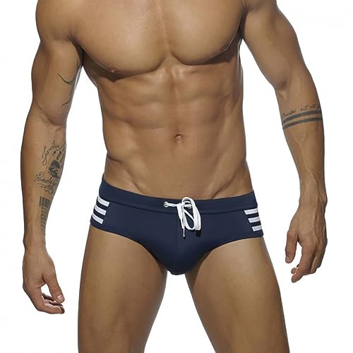 RQPYQF Bañador de Natación Slip para Hombre Traje de Baño de Secado Rápido Moda Shorts Swimming Calzoncillos para Playa Piscina YK93 Tamaño M-2XL (Azul Marino, M)