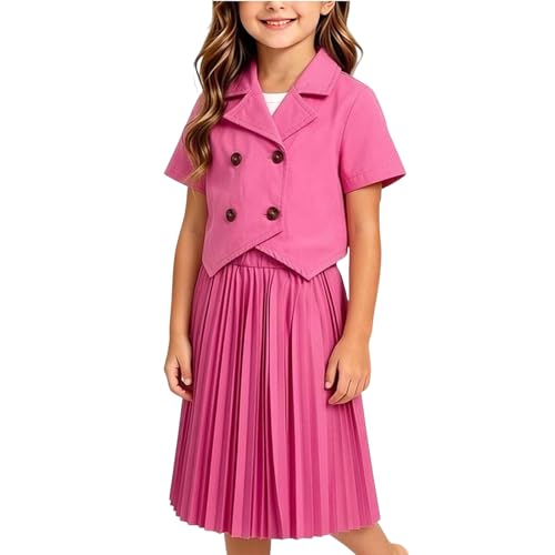 Costume formel 2 pièces filles avec blazer chic et jupe plissée