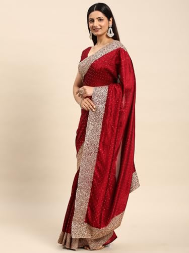 Image of Kasee Women Cherry Embellished Embroidered Designer Saree