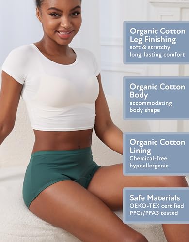 Image of Goat Union Organic Cotton Boyleg Period Underwear for Women & Teens - Moderate Absorbency Period Panty