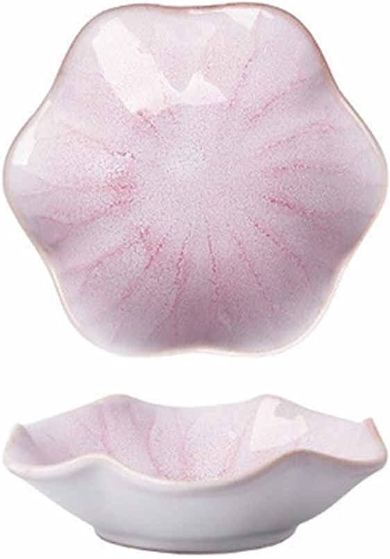 2 Pcs Small Ceramic Sushi Dish Snacks Seasoning Dipping Bowl Soy Sauce Vinegar Butter mustard cooking bowl(D)