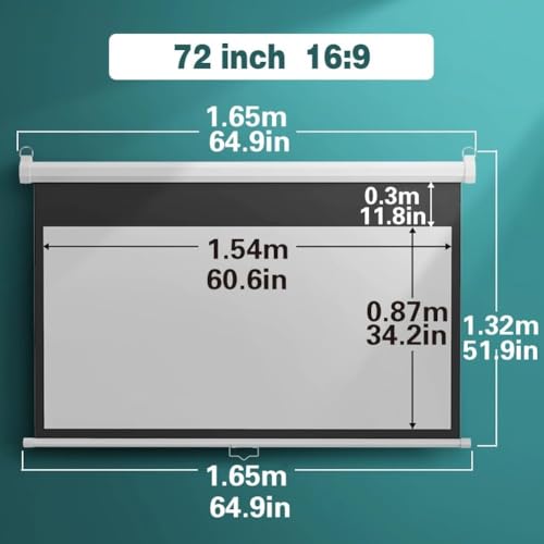 Pantalla manual para proyector 60" a 100" HD 16:9 miniatura 6
