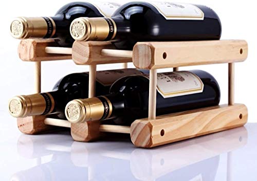 Soporte de Madera Maciza para 4 Botellas de Vino miniatura 1