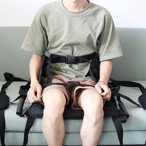 Pas do przenoszenia wózka inwalidzkiego – awaryjny podnośnik i deska przesuwna z podwójnymi uchwytami, paski na ramię, bezpieczne klamry, nośność do 150 kg dla pacjentów o ograniczonej sprawności