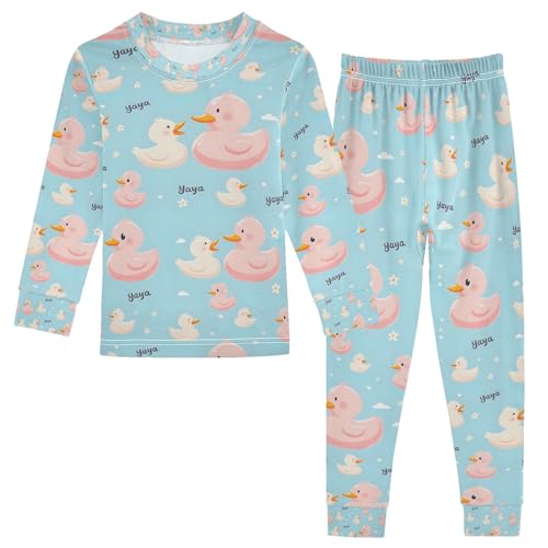 senya White Duck Family Pajamas Set Long Sleeve Soft Cotton Sleepwear 2 Piece