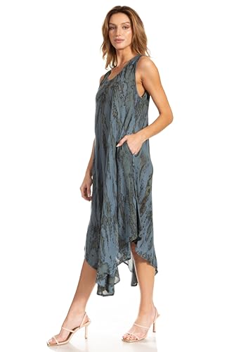 Sakkas Kara Long Draped Sleeveless Marbled Caftan Dress/Cover Up3