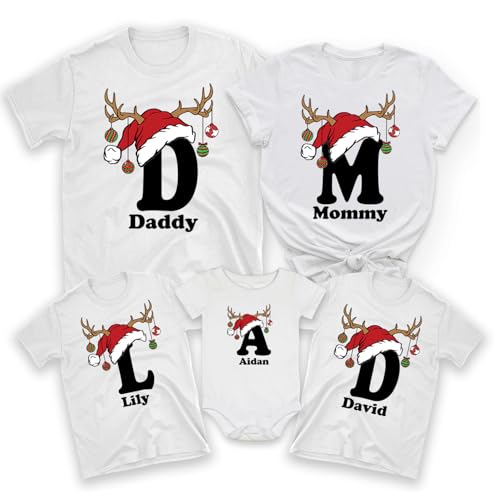 Matching Family Christmas Shirts, 2023 Family Christmas Shirts, Personalized Family Xmas Holiday Photoshoot T-Shirts