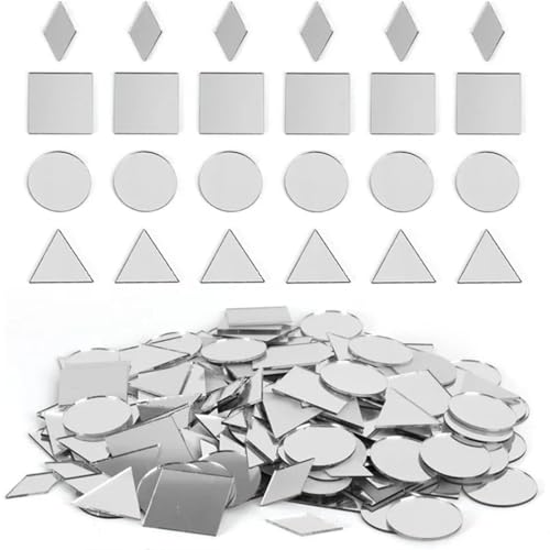 LAKPYN 200 Pièces petits miroirs pour bricolage 2,5 cm Autocollants Décoration murale pour salon,...