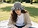 Hshsclth Women Starry Pearl Crochet Hat Handmade Beaded Trim Knitted Bucket Hats Solid Color Fashion Ruffled Brim Bucket Hat (US, Alpha, One Size, Grey)