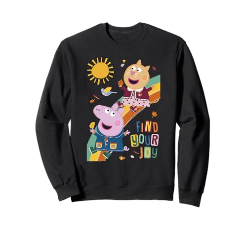 Sweat Peppa Pig pour enfant rose motif arc-en-ciel et Candy Cat