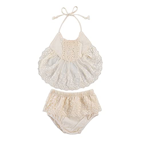 COPAUL Ropa de bebé recién nacido conjuntos de flores de encaje impresión sin mangas chaleco Tops+pantalones cortos 2pcs 0-24M