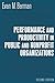 Performance and Productivity in Public and Nonprofit Organizations -  Berman, Evan, Paperback