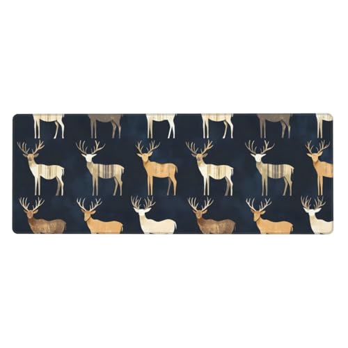 Grand tapis de souris de jeu élan coloré 90x40cm avec bords cousus pour clavier