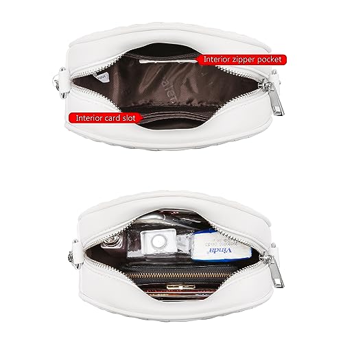 Crossbody Bags for Women Round Purse Quilted purse, Faux Leather, with Tassel3