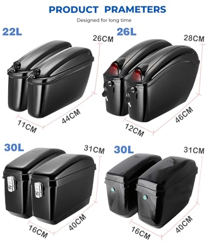 Equipaje de moto universal maleta rígida para Yamaha Vstar 650 950 5