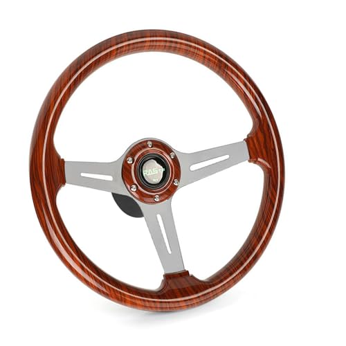 RASTP 13.5 Inch Wood Grain Boat Steering Wheel with 3/4“ Axle Marine Steering Wheel Adapter for Most Marine boats,Vessels,Yachts,Pontoons, RS-STW044+QR045 by RASTP - Used condition - CA$89.37
