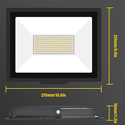 AUXTINGS LED Flood Lights,100W 9000LM Outdoor Security Lights Outside Lamp 6000K Daylight White Spot Light Exterior Lighting for Yard Backyard House Court Stadium Parking,IP66 Waterproof 175V-260V - Image 2